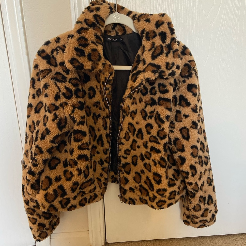 Boohoo cheetah coat